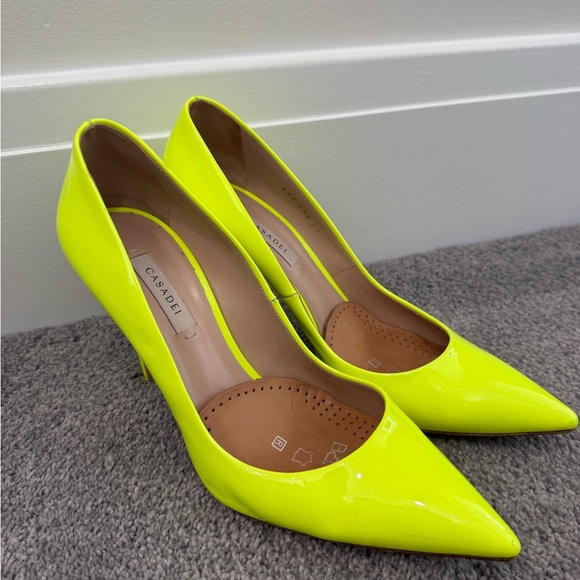 Casadei Shoes - Casadei Neon Yellow Heels
